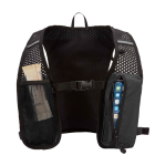 Chaleco de hidratación para running impermeable y reflectante color negro segunda vista