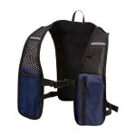 Chaleco de hidratación para running impermeable y reflectante color azul marino