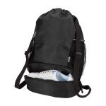 Bolsa sport con tejido reciclado impermeable y zapatero 18L color negro segunda vista