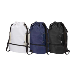 Bolsa sport con tejido reciclado impermeable y zapatero 18L color negro segunda vista varios colores