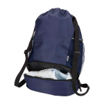 Bolsa sport con tejido reciclado impermeable y zapatero 18L color azul marino segunda vista