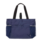 Bolsa de yoga con tejido ripstop reciclado e impermeable 18L color azul marino tercera vista frontal