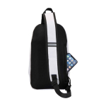 Bolsa bandolera de hidratación con tejido reciclado impermeable 6L color arena tercera vista trasera