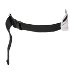 Riñonera para running con varios bolsillos y elementos reflectantes color arena tercera vista