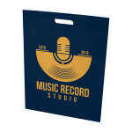 Bolsa de non woven reciclado termosellada y ultraresistente 5L color azul marino vista impresión serigrafía