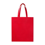 Bolsa para la compra non woven reciclada y duradera con fuelle color rojo segunda vista frontal