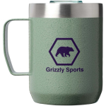Taza de camping de acero inox reciclado 236ml Stanley Everyday color verde oscuro vista con logo