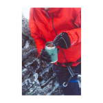 Tarro de comida con cubiertos y tapa aislante con válvula 400ml color negro mate imagen de estilo de vida 2