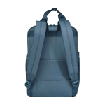 Mochila de viaje ecológica multiusos para portátil 9L 14” color azul cian segunda vista trasera
