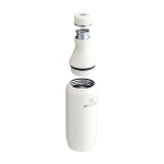 Botella de acero inox reciclado con abertura de dos piezas 350ml Stanley All Day Slim color beige segunda vista