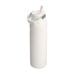 Botella de acero inoxidable con aislamiento y pajita abatible 1.06L Stanley IceFlow™ 2.0 color blanco/azul