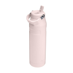 Botella de acero inoxidable con aislamiento y pajita abatible 1.06L Stanley IceFlow™ 2.0 color rosa claro