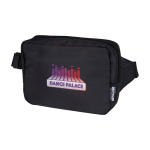 Bolso bandolera de viaje de poliéster reciclado con compartimiento 1L color negro