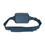 Bolso bandolera de viaje de poliéster reciclado con compartimiento 1L color azul cian segunda vista trasera