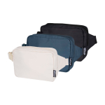 Bolso bandolera de viaje de poliéster reciclado con compartimiento 1L color azul cian segunda vista varios colores