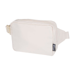 Bolso bandolera de viaje de poliéster reciclado con compartimiento 1L color blanco roto