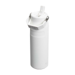Botella de acero inox reciclado con tapa abatible de pajita 700ml Stanley IceFlow™ 2.0 color blanco/azul