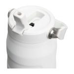 Botella de acero inox reciclado con tapa abatible de pajita 700ml Stanley IceFlow™ 2.0 color blanco/azul vista detalle 1