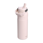 Botella de acero inox reciclado con tapa abatible de pajita 700ml Stanley IceFlow™ 2.0 color rosa claro