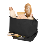 Neceser de poliéster reciclado con gran compartimento inferior 6L color negro segunda vista