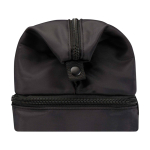 Neceser de poliéster reciclado con gran compartimento inferior 6L color negro vista lateral