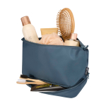 Neceser de poliéster reciclado con gran compartimento inferior 6L color azul cian segunda vista