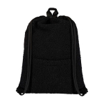 Mochila de cuerdas de sherpa reciclada con bolsillo frontal 9L color negro segunda vista frontal