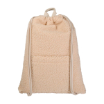 Mochila de cuerdas de sherpa reciclada con bolsillo frontal 9L color natural segunda vista frontal