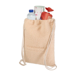 Mochila de cuerdas de sherpa reciclada con bolsillo frontal 9L color natural segunda vista