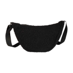 Bolso bandolera de sherpa reciclada con correas de hombros 3L color negro segunda vista frontal