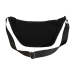 Bolso bandolera de sherpa reciclada con correas de hombros 3L color negro segunda vista trasera