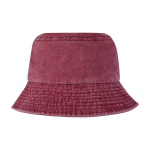 Sombrero tipo bob de algodón lavado con diseño atemporal 245 g/m2 color burdeos segunda vista trasera