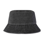 Sombrero tipo bob de algodón lavado con diseño atemporal 245 g/m2 color negro segunda vista trasera