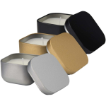 Vela aromática en lata cuadrada con aroma de vainilla 50g color negro segunda vista varios colores