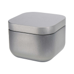 Vela aromática en lata cuadrada con aroma de vainilla 50g color plateado mate