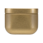 Vela aromática en lata cuadrada con aroma de vainilla 50g color dorado segunda vista frontal