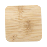 Vela aromática en tarro de vidrio con tapa de bambú 40g color blanco tercera vista frontal