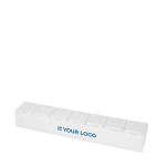 Pastillero multivitamínico con siete compartimentos etiquetados vista principal