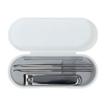 Set de manicura que incluye todas las herramientas esenciales color blanco segunda vista frontal