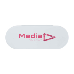 Set de manicura que incluye todas las herramientas esenciales color blanco vista impresión tampografía