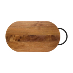 Tabla de cortar de madera de acacia con mango resistente y ergonómico color madera tercera vista frontal