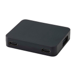 Hub USB con 4 puertos con USB y salidas tipo A y tipo C color negro