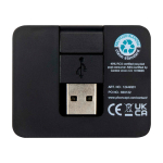 Hub USB con 4 puertos con USB y salidas tipo A y tipo C color negro