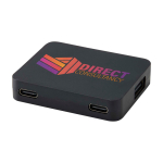 Hub USB con 4 puertos con USB y salidas tipo A y tipo C color negro