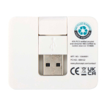 Hub USB con 4 puertos con USB y salidas tipo A y tipo C color blanco segunda vista trasera