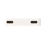 Hub USB con 4 puertos con USB y salidas tipo A y tipo C color blanco tercera vista frontal