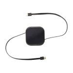 Cable retráctil 5 en 1 de carga rápida y sincronización de datos 100W color negro segunda vista frontal