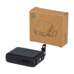 Batería externa de plástico reciclado con carga rápida 10.000 mAh color negro