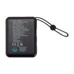 Batería externa de plástico reciclado con carga rápida 10.000 mAh color negro segunda vista trasera