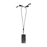 Lanyard para smartphone de plástico reciclado con cable 5 en 1 100W color negro segunda vista
